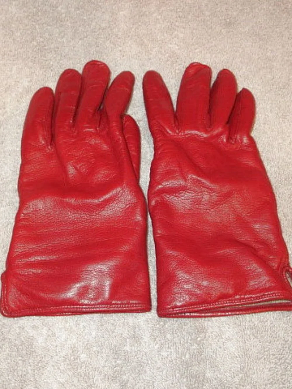 Vtg Coach Kidskin Leather Gloves Size 6 1/2 Cashmere Lined Driving Red 80s 90s